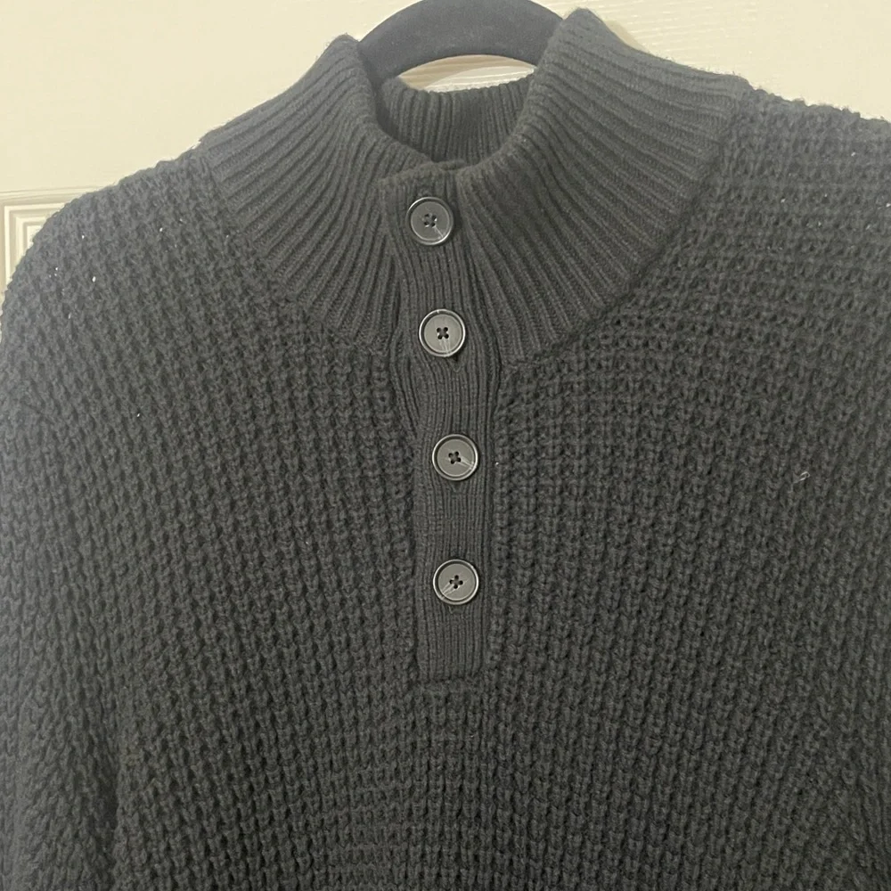 Banana Republic NINO MOCK-NECK SWEATER Black Wool Blend
